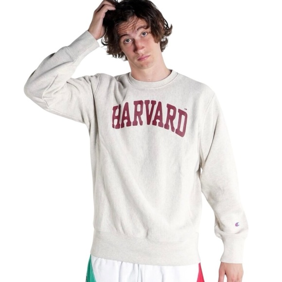 Champion Reverse Weave HARVARD Gray Heathered Crew Neck Sweatshirt Men’s Medium - Picture 2 of 10